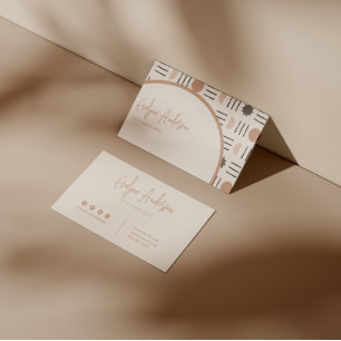 Elegant Boho Neutral Terracotta Abstract Patroon Visitekaartje