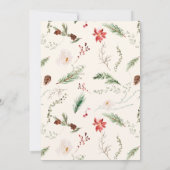 Elégant Boho Noël Fête Invitation Crème Or (Dos)