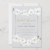 Elegant Boho Orchid Gold Lijst Pearl Vrijgezellenf Kaart (Voorkant)