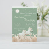 elegant boho paarden bruiloft uitnodiging (Staand voorkant)