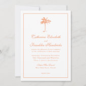 Elegant Boho Palm Tree Tropical Wedding Kaart (Voorkant)