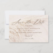 Elégant Boho Pampas Grass Enregistrer la carte Dat (Devant)