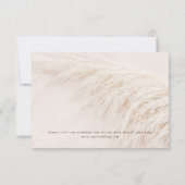 Elégant Boho Pampas Grass Enregistrer la carte Dat (Dos)