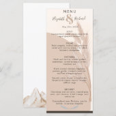 Elegant Boho Pampas Grass Modern Wedding Menu (Voorkant / Achterkant)