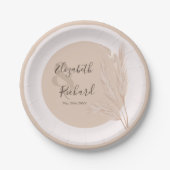 Elegant Boho Pampas Grass Modern Wedding Papieren Bordje (Voorkant)