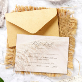 Elegant Boho Pampas Grass RSVP Kaartje