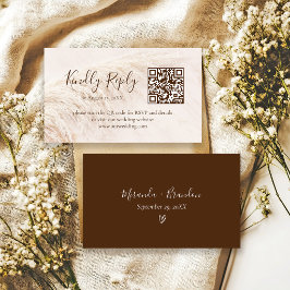 Elegant Boho Pampas Grass Wedding RSVP Card Informatiekaartje