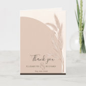 Elegant Boho Pampas Modern Weddenschap Dank je wel Bedankkaart (Voorkant)
