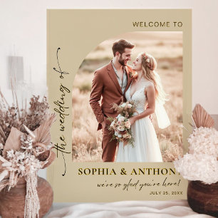 Elegant Boho Photo Acrylique Mariage Affiche de bi
