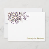 Elegant Boho pourpre Spirales Mariage Carte de rem (Devant)