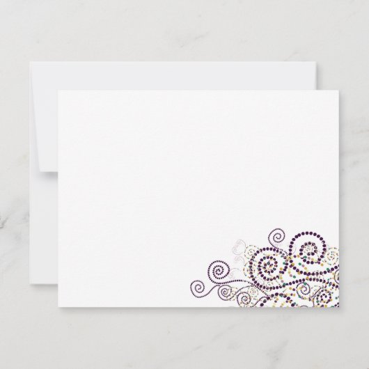 Elegant Boho pourpre Spirales Mariage Carte de rem (Dos)