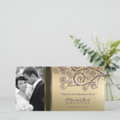 Elégant Boho pourpre spirales or Mariage Merci (Debout devant)