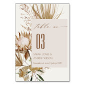Elegant Boho Protea Ivory Dry Palm Floral Wedding Kaart (Voorkant)