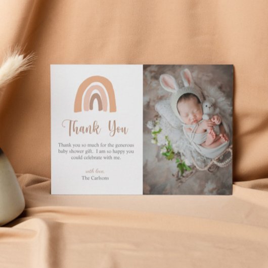 Elégant Boho Rainbow Baby shower Carte de remercie