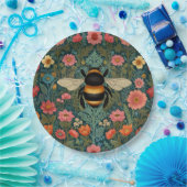 Elegant boho retro bumblebee spring florals  papieren bordje (Feest)