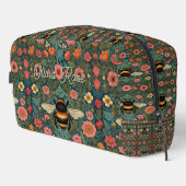 Elegant boho retro bumblebee spring florals toilettasje (Rechterhoek)