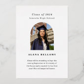 Elegant Boho Roos Folie Afstudeerder Aankondiging (Achterkant)