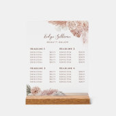 Élégant Boho Rose Tarifs Signe acrylique (Recto)