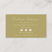 Elegant Boho Sage Groen Chique Minimalistisch Mode Visitekaartje (Achterkant)