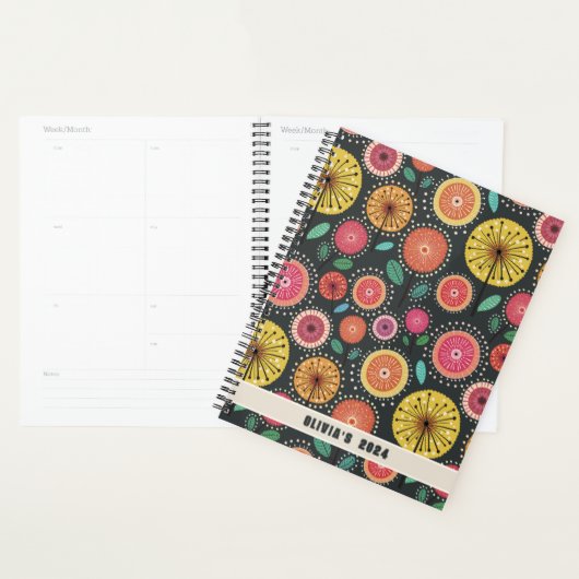 Élégant Boho Scandinave Floral Planner (Devant avec enveloppe)