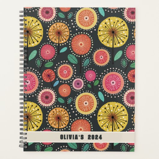 Élégant Boho Scandinave Floral Planner (Devant)
