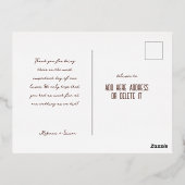 Elegant Boho Script Photo Weddenschap Bedankt Folie Uitnodiging Briefkaart (Achterkant)
