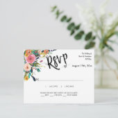 Elegant Boho Script Wedding Event Reactie RSVP Briefkaart (Staand voorkant)