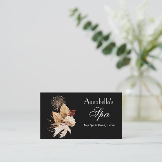 Elegant Boho Spa Carte de visite (Debout devant)