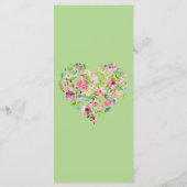 Elégant Boho Spring Floral Gold Reception Menu (Dos)