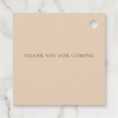 Elegant Boho Terracotta Floral Wedding Bedankjes Labels (Achterkant)