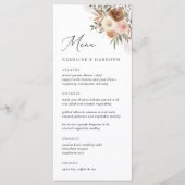 Elegant Boho Terracotta Floral Wedding Menu (Voorkant)