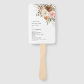 Elegant Boho Terracotta Floral Wedding Programma Handwaaier (Voorkant)