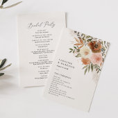 Élégant Boho Terracotta Floral Wedding Programme