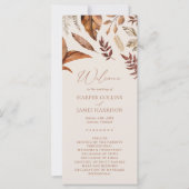 Élégant Boho Terracotta Programme de mariage d'aut (Devant)