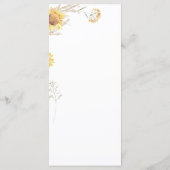Elégant Boho tournesol menu floral (Dos)