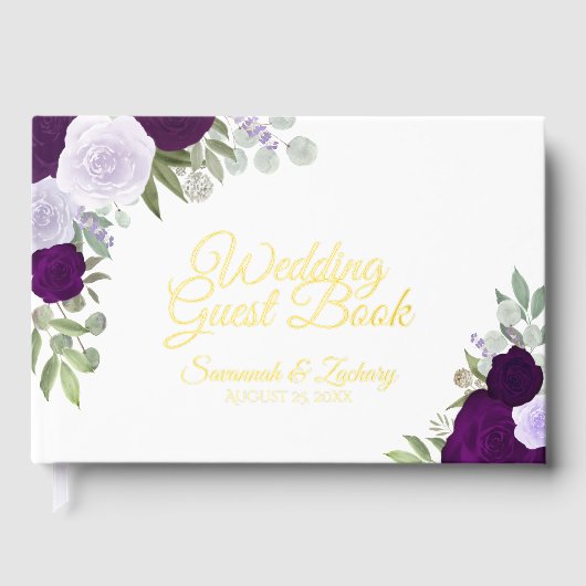 Élégant Boho violet Chic Roses petit Mariage (Recto)