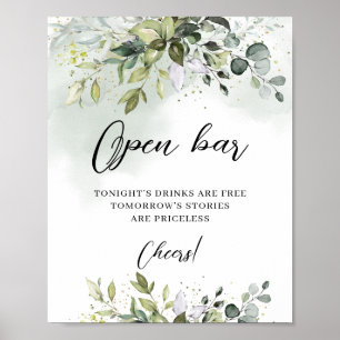 Elegant boho vrijgezellenfeest voor open bar bruil poster