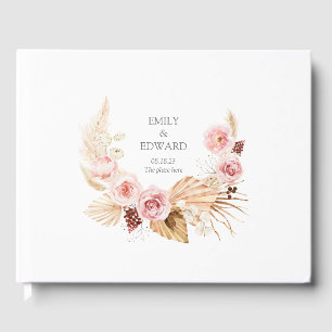 Elegant Boho Watercolor FLoral Mariage Livre d'hôt