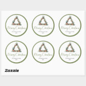 Elegant Boho Watercolor Holiday Gift Wrap Sticker (Feuille)