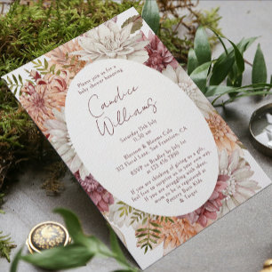 Elegant Boho Waterverf Bloemenkoppels Baby shower Kaart