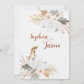 Elegant Boho Waterverf Flower Wedding Kaart (Achterkant)