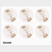 Elegant Boho Waterverf Ronde Sticker (Vel)