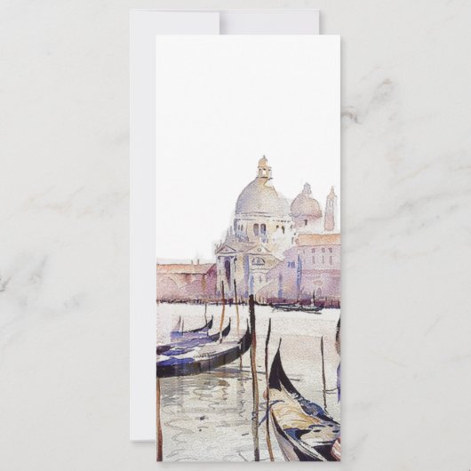 Elegant Boho Waterverf Venetië Script Bruiloft Kaart (Achterkant)