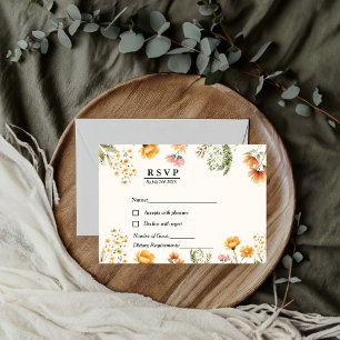 Elegant Boho Weadow wifleur RSVP mariage