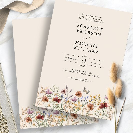 Elegant Boho Wedding Kaart