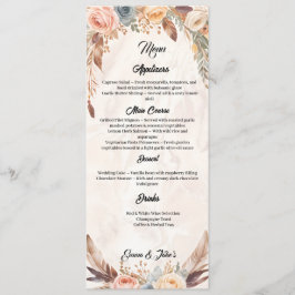 Elegant Boho Wedding Menu