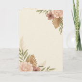 Elegant Boho Wedding Stationery Suite - Olivia & L Kaart (Achterkant)