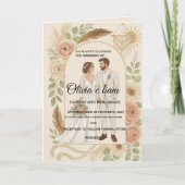 Elegant Boho Wedding Stationery Suite - Olivia & L Kaart (Voorkant)