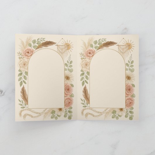 Elegant Boho Wedding Stationery Suite - Olivia & L Kaart (Binnen)