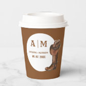 Elegant Boho Western Cowboy Bruiloft Dank u Papieren Bekers (Achterkant)